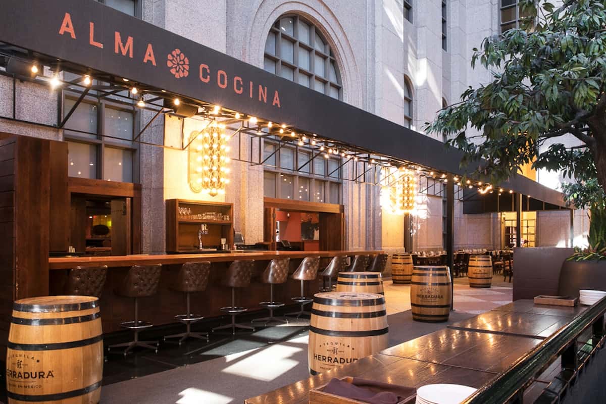 Downtown outdoor seating area