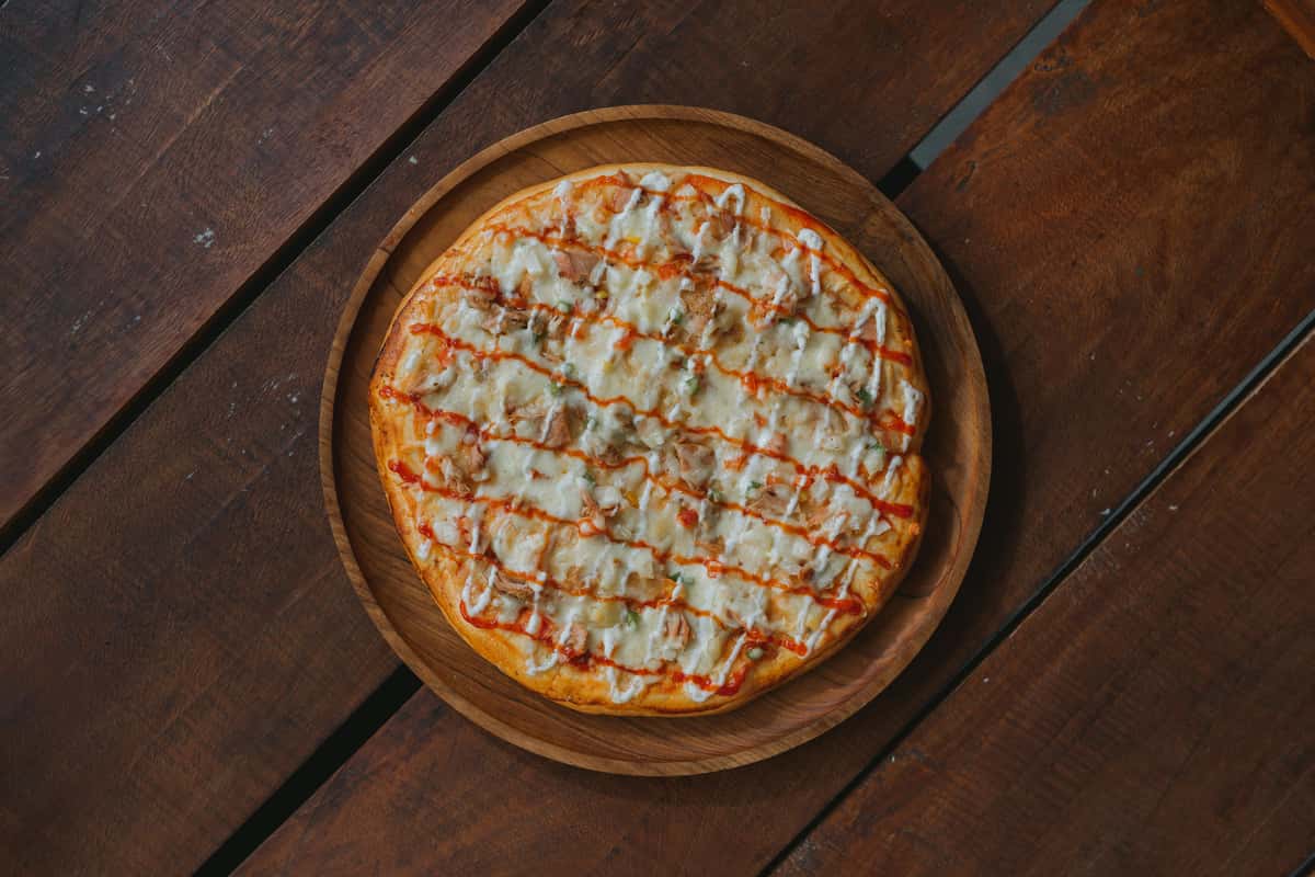 pizza top view