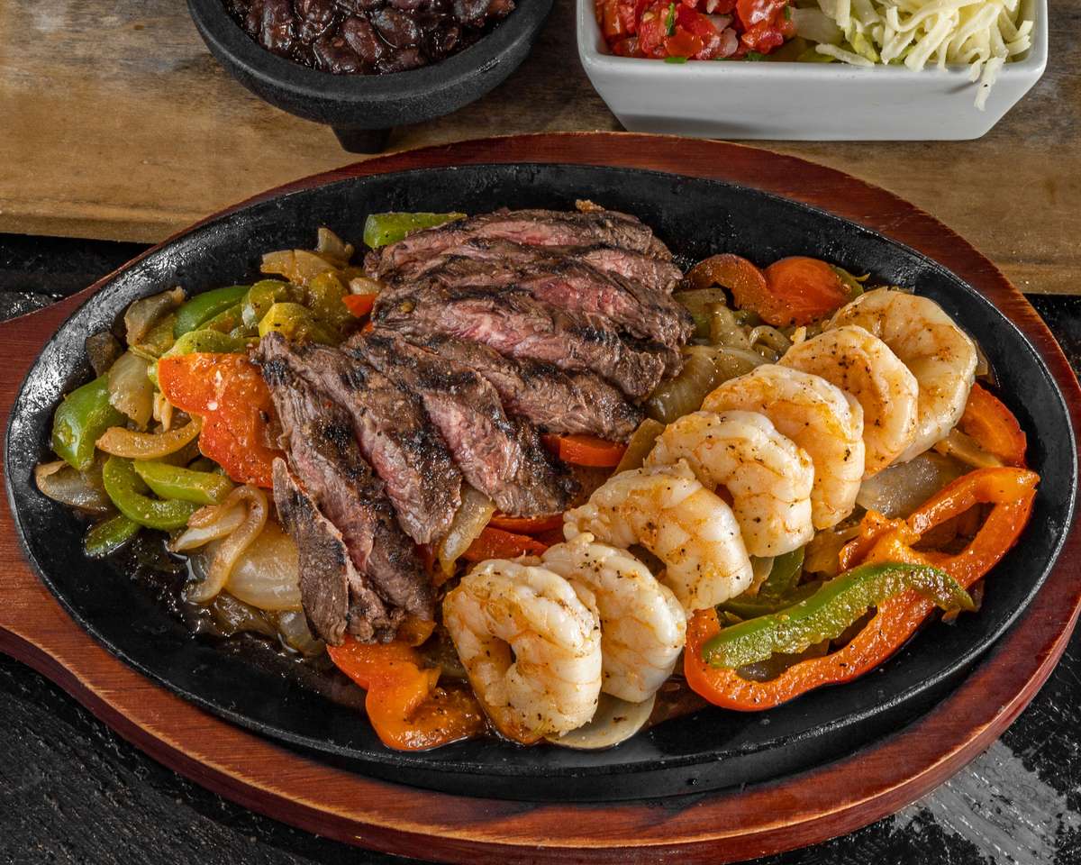 steak and shrimp fajita