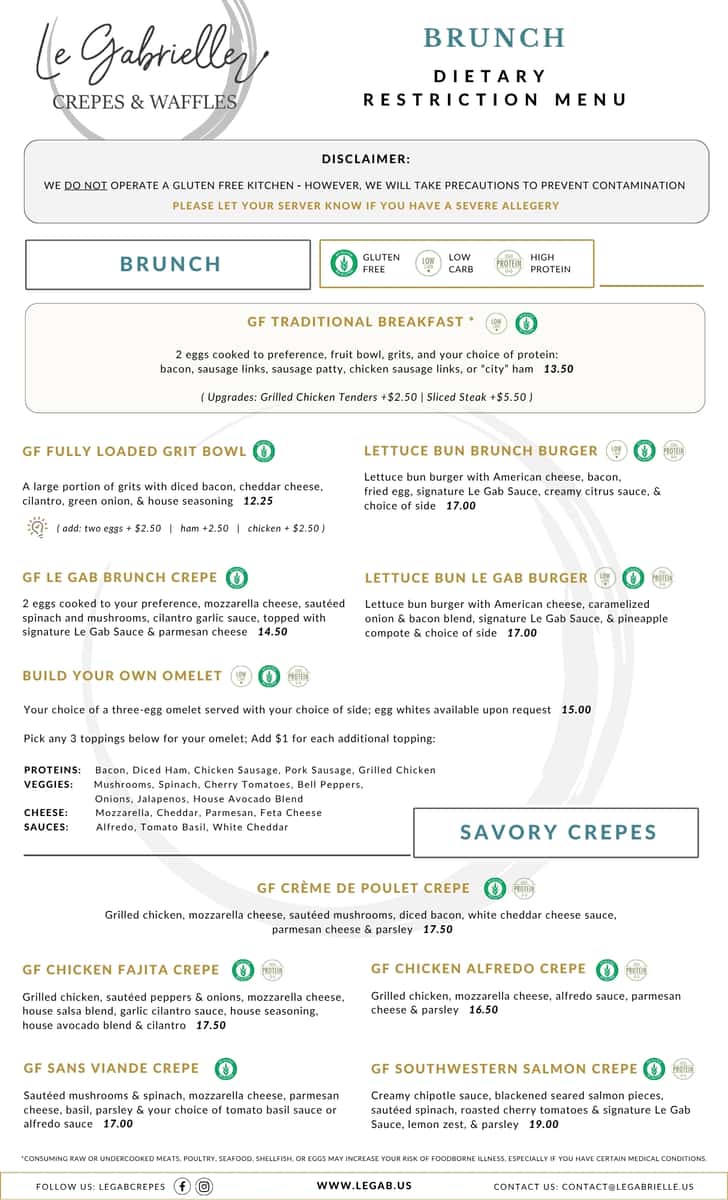 Dietary Restriction Menu