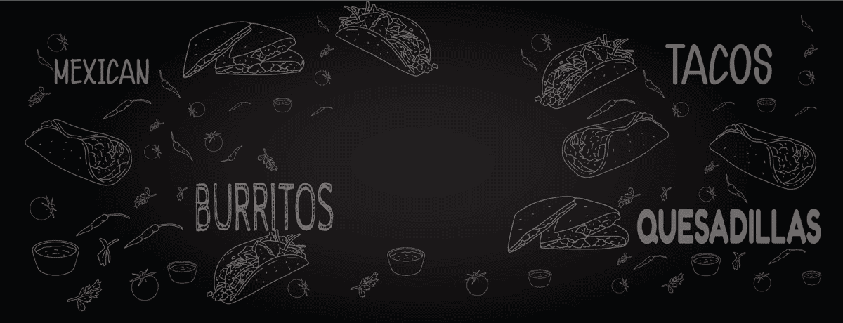 burritos, tacos, quesadilla, Mexican graphic