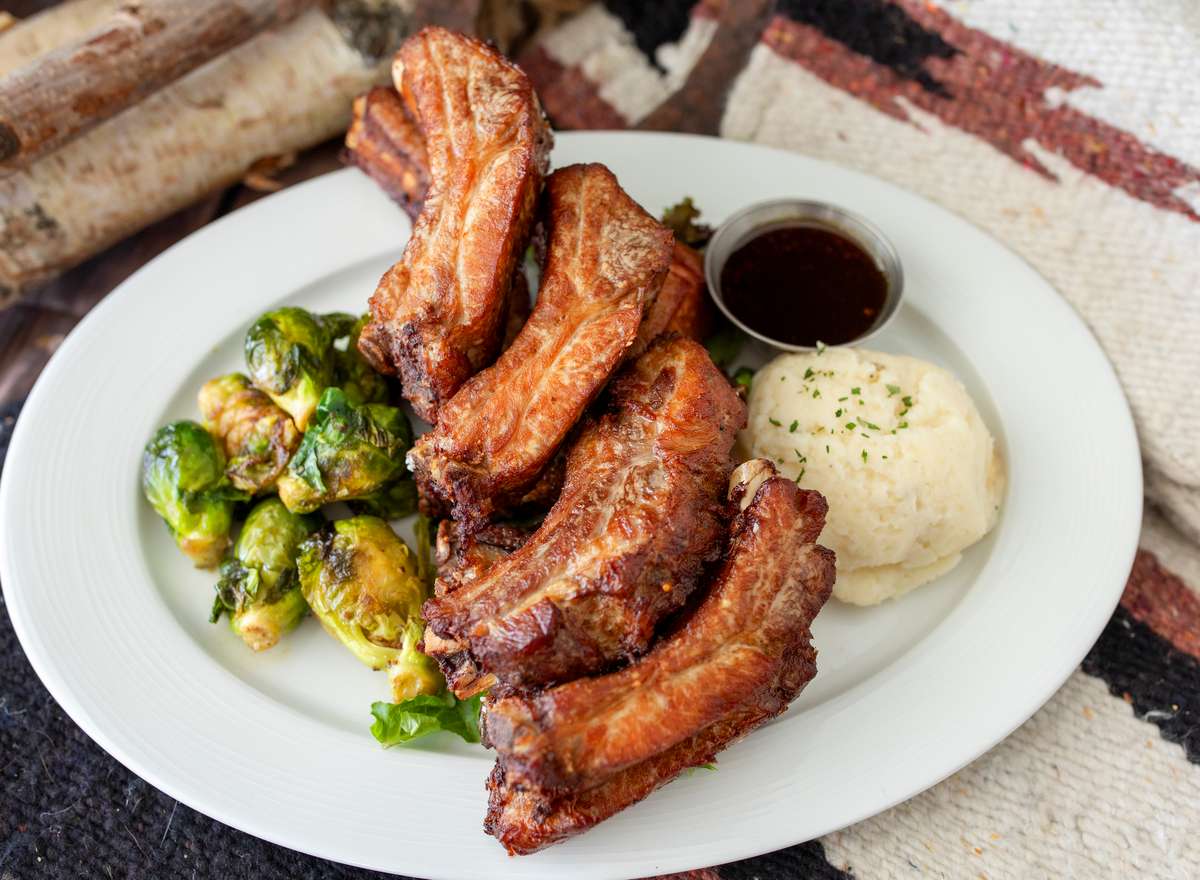 ribs with Brussel sprouts