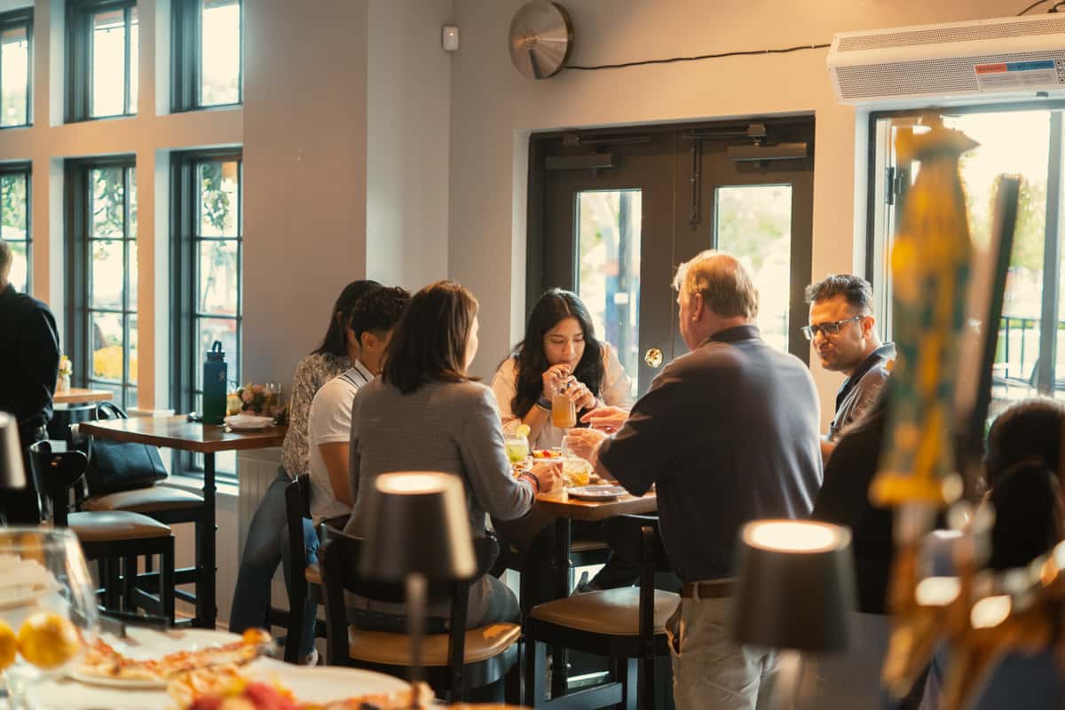 group enjoying food