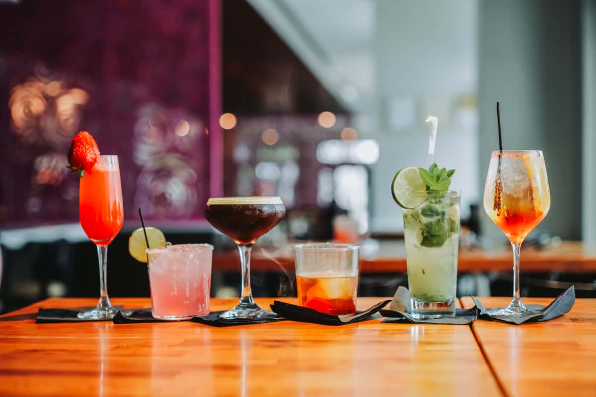 group of cocktails