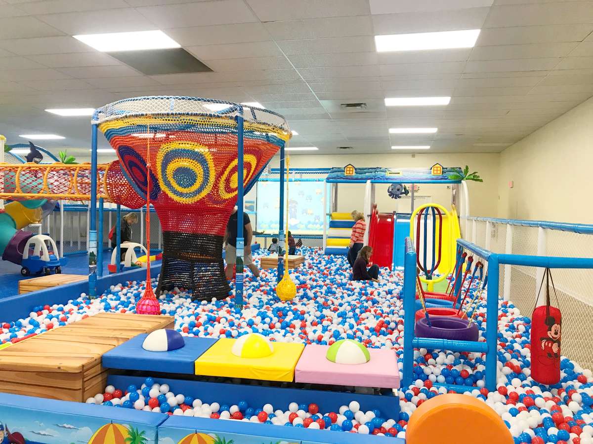 Kids ball pit and play area in Cary at Angel Island