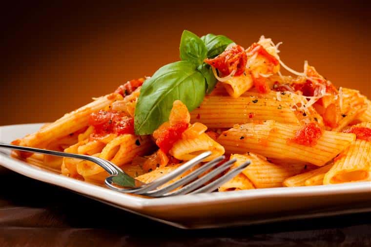 Penne pasta with tomato sauce