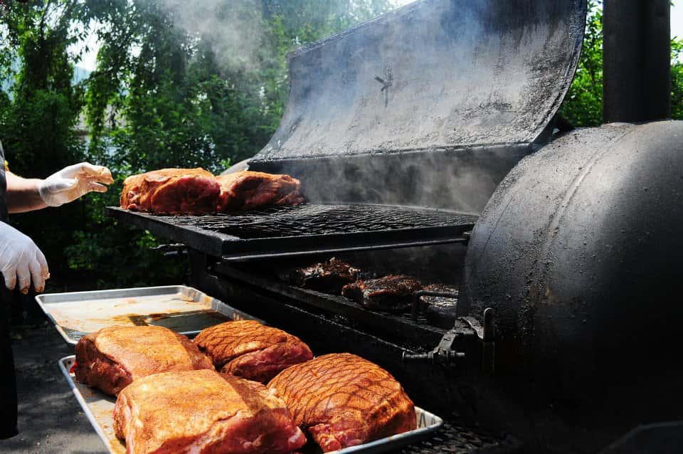 boston butts on the grill