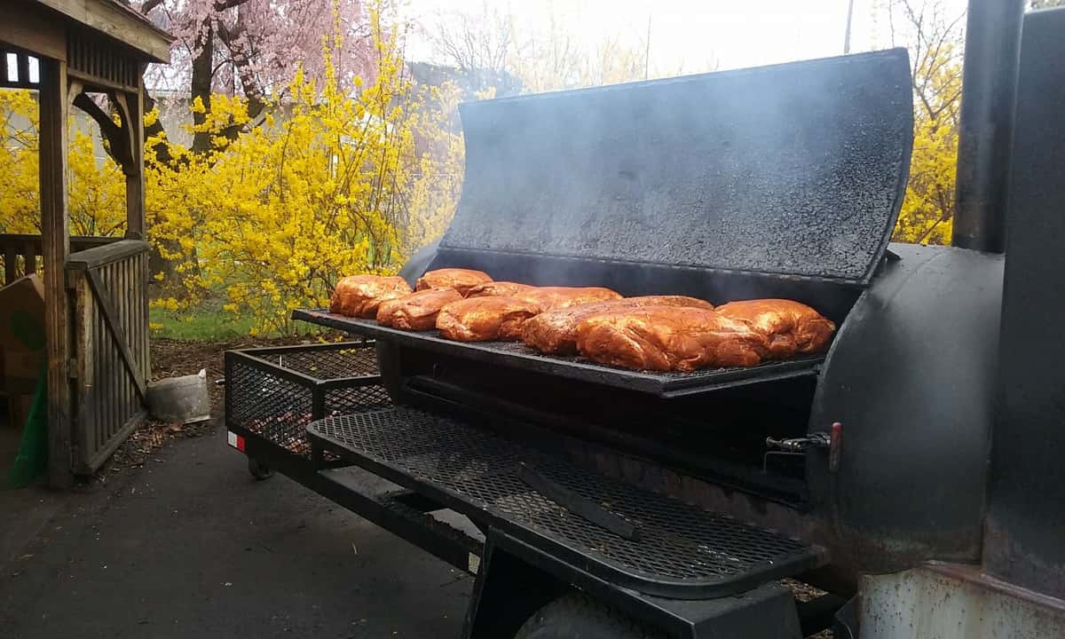 boston butts on the grill