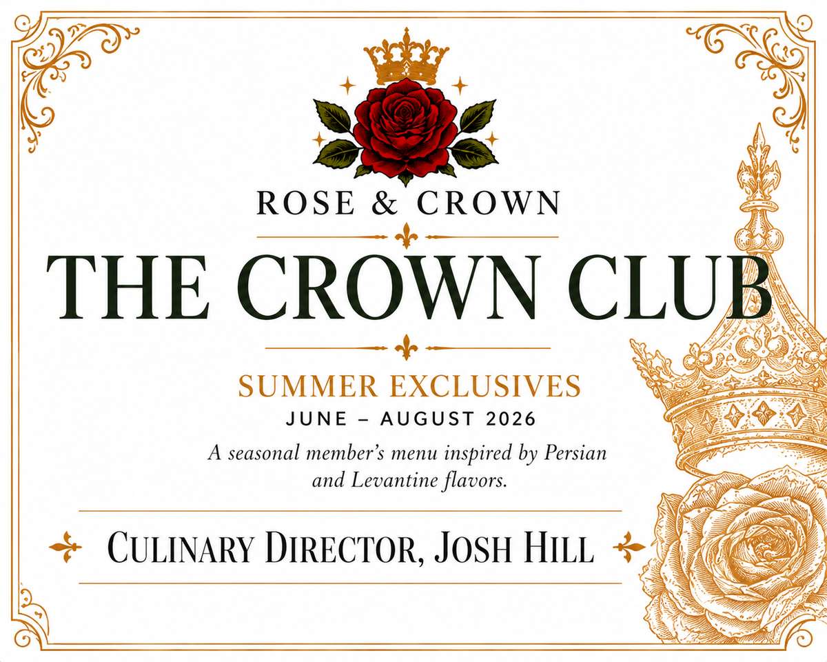Crown Club Summer Menu, Exclusive, by Chef Josh Hill