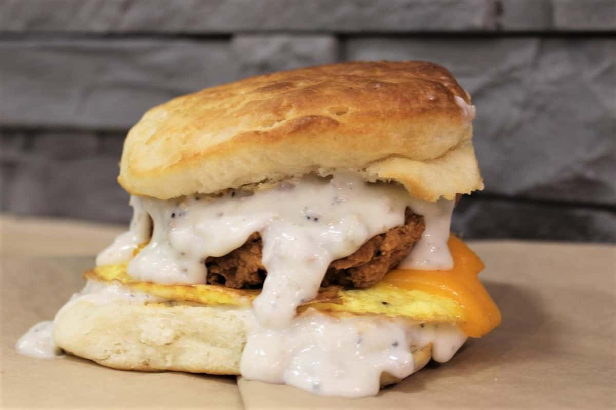 Chicken Fried Steak Breakfast Sandwich