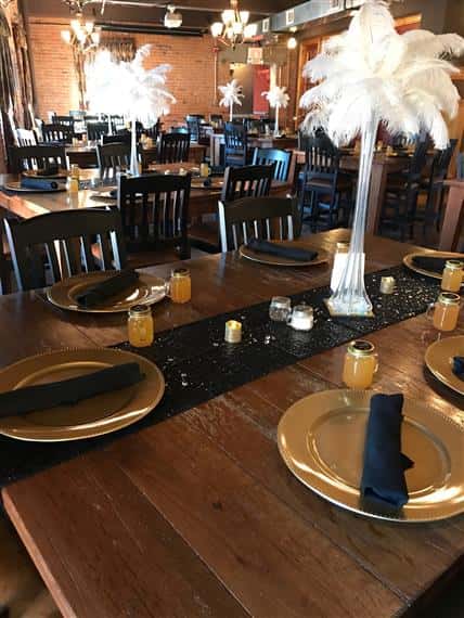 table set up with decorations for a private party