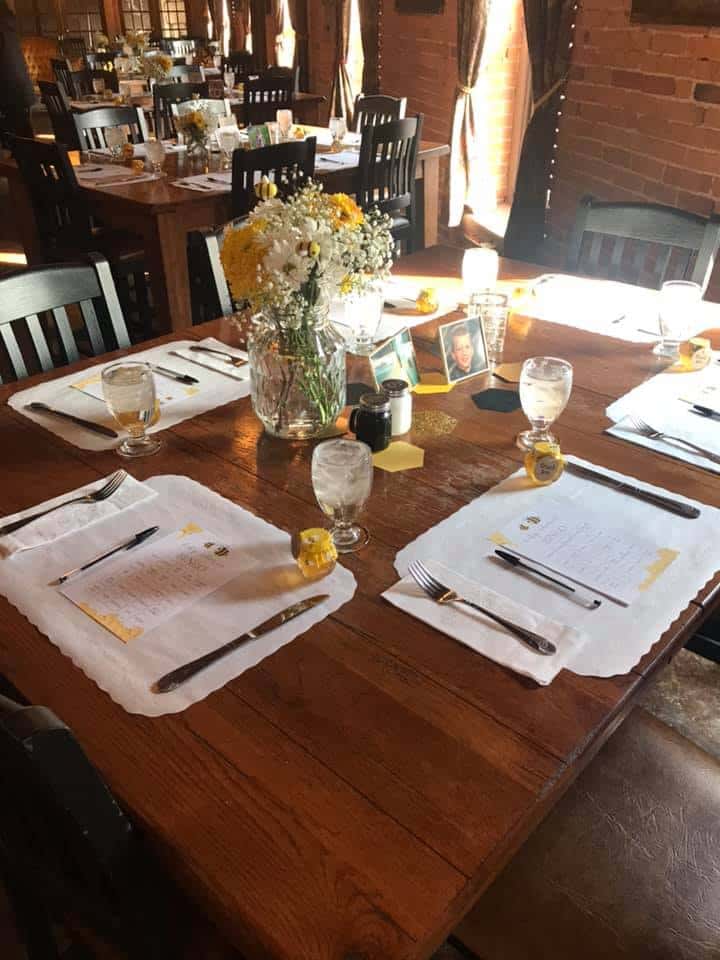 table set up and decorated for a private event