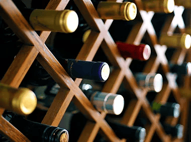wine bottles in cellar