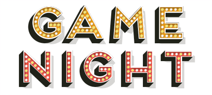 game night text graphic