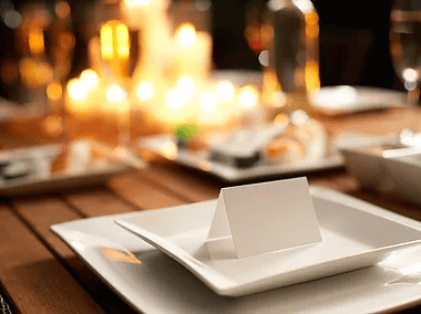 reserved table with placecard
