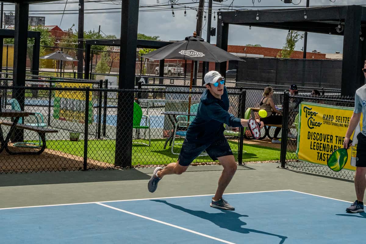 person playing pickleball