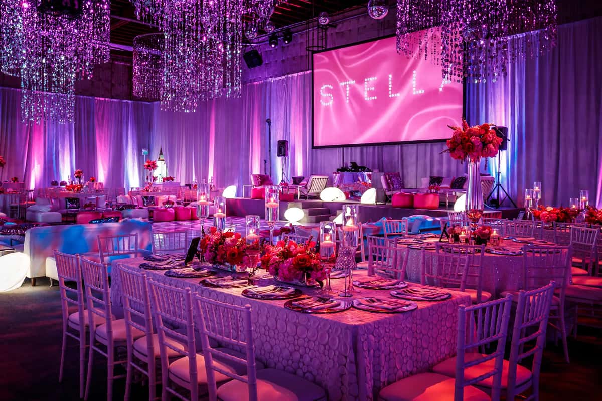 Venue decorated for a social event