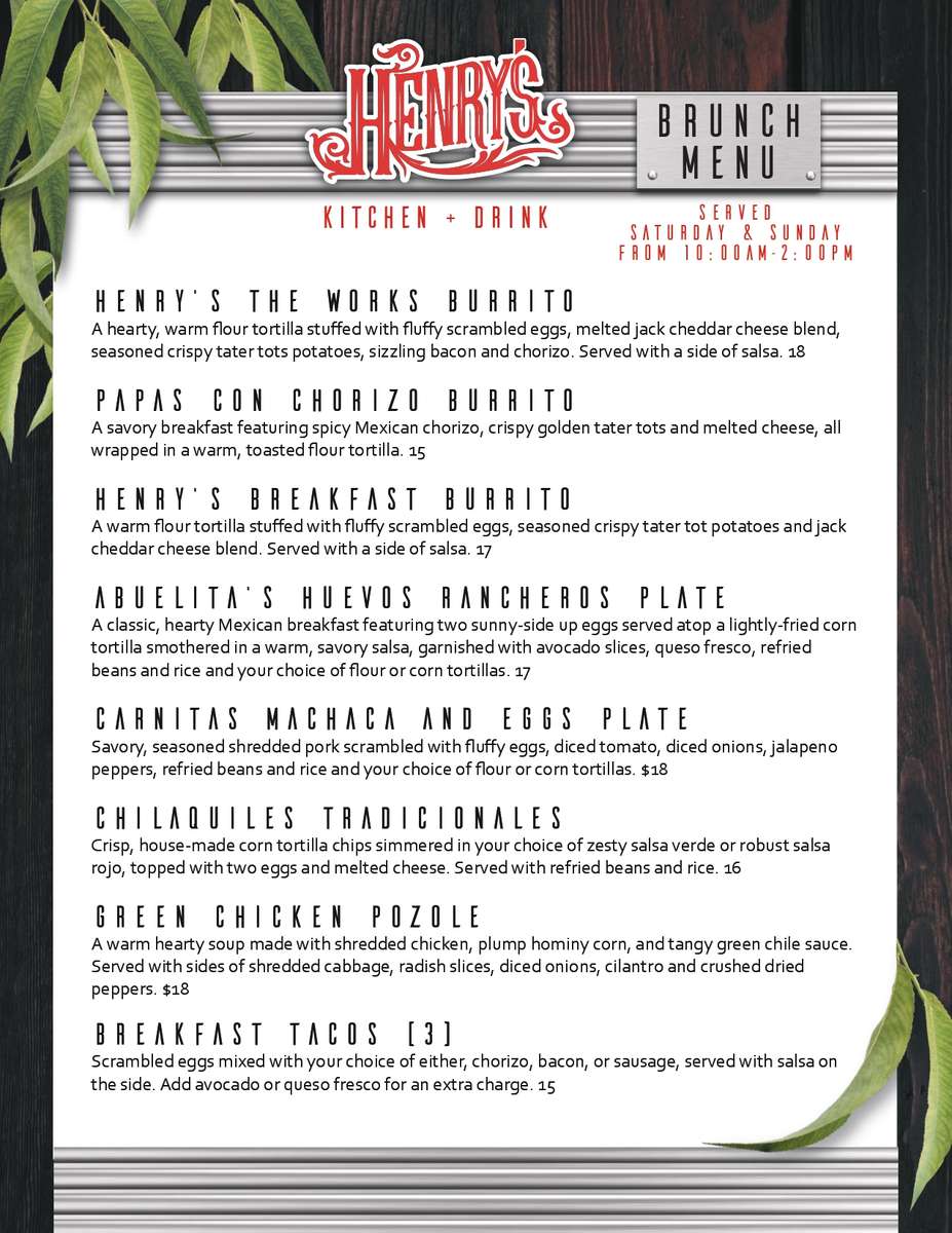 brunch menu