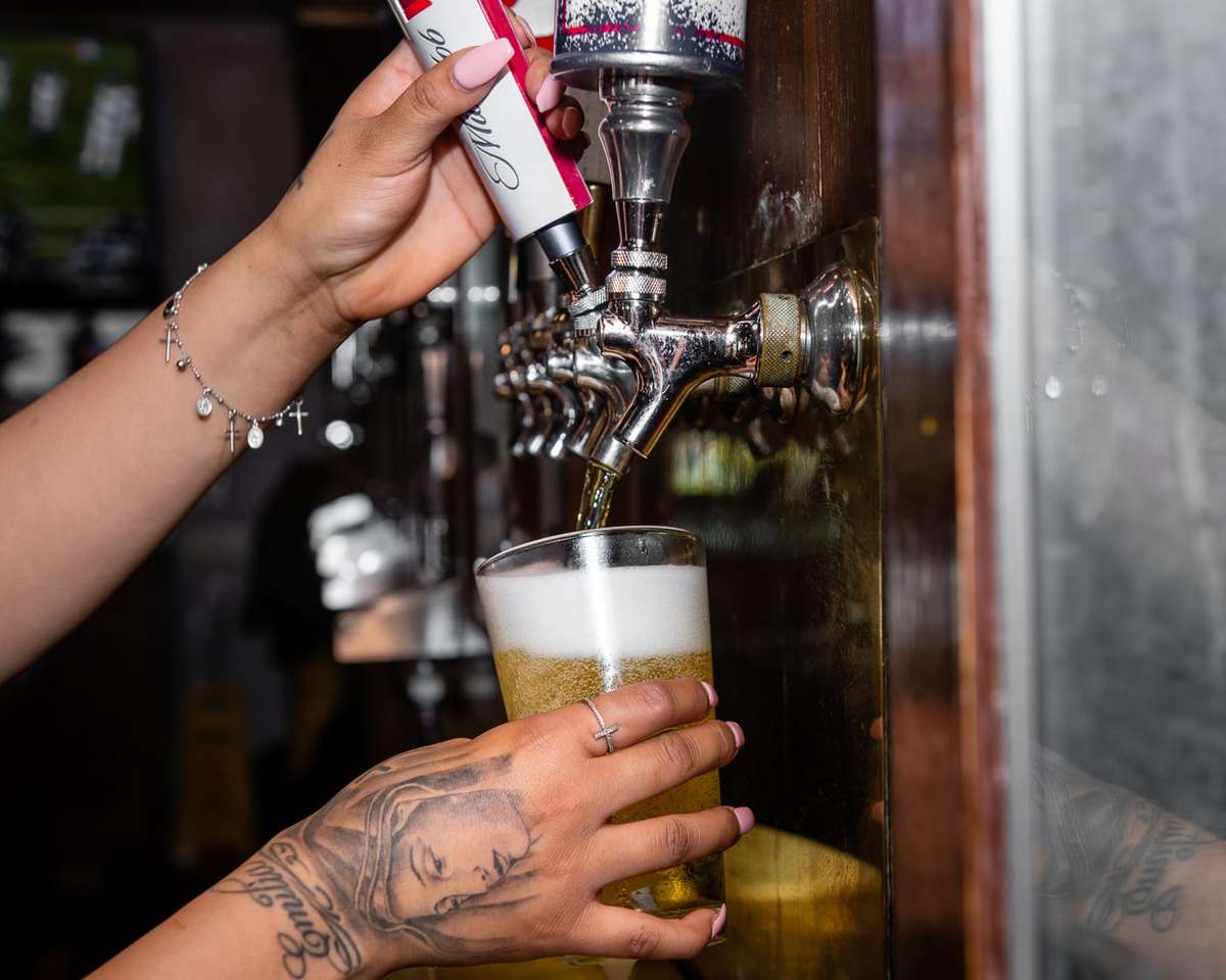 pouring a beer