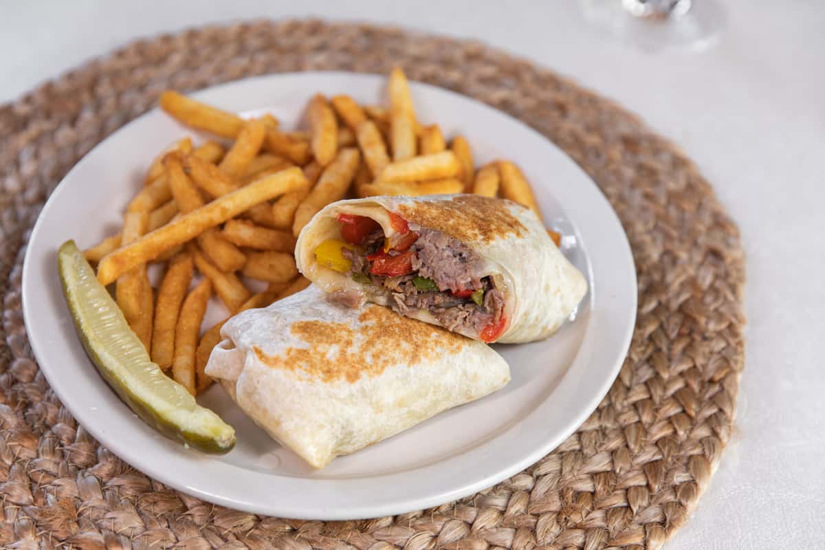 Philly Steak Wrap Dinner Fieldstone Country Inn American