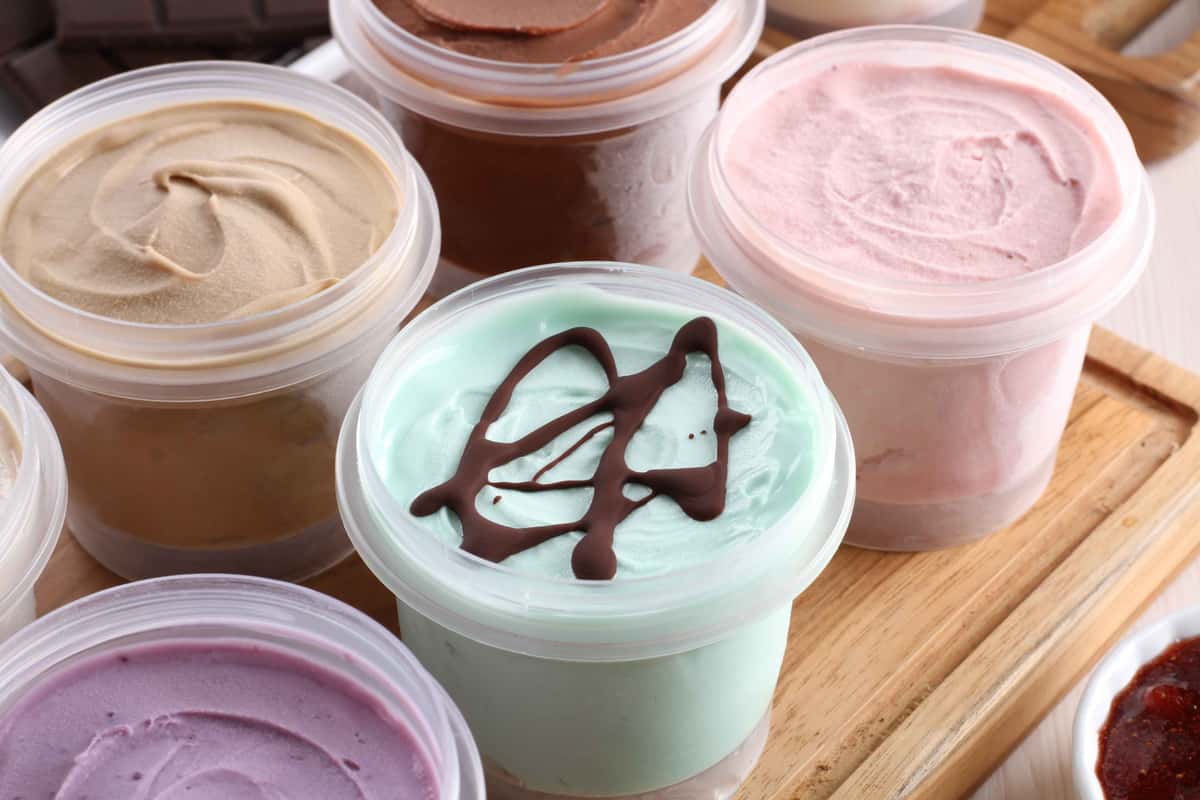 several ice cream pints