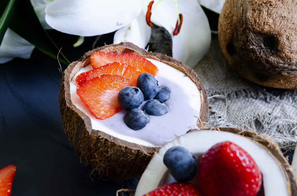 coconut and berries dessert