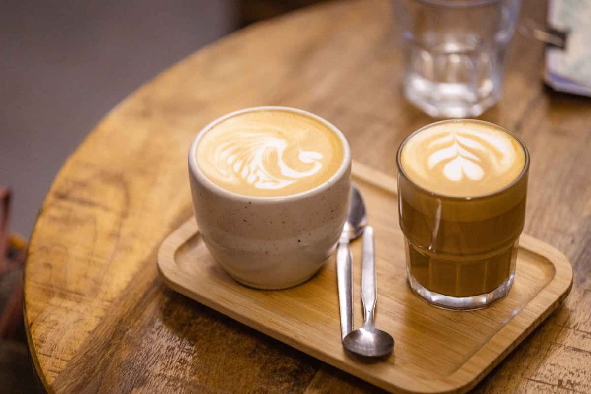 two cups of cappuccino