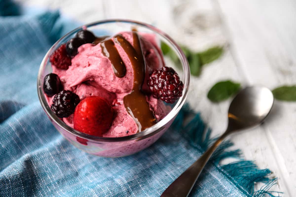 ice cream with fruits