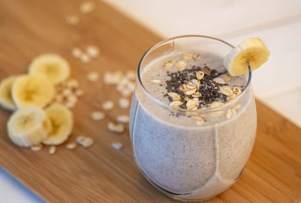 dessert in a glass with banana