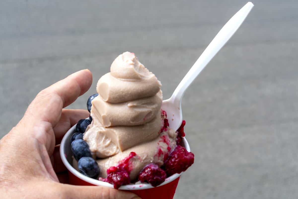 soft serve with blueberries