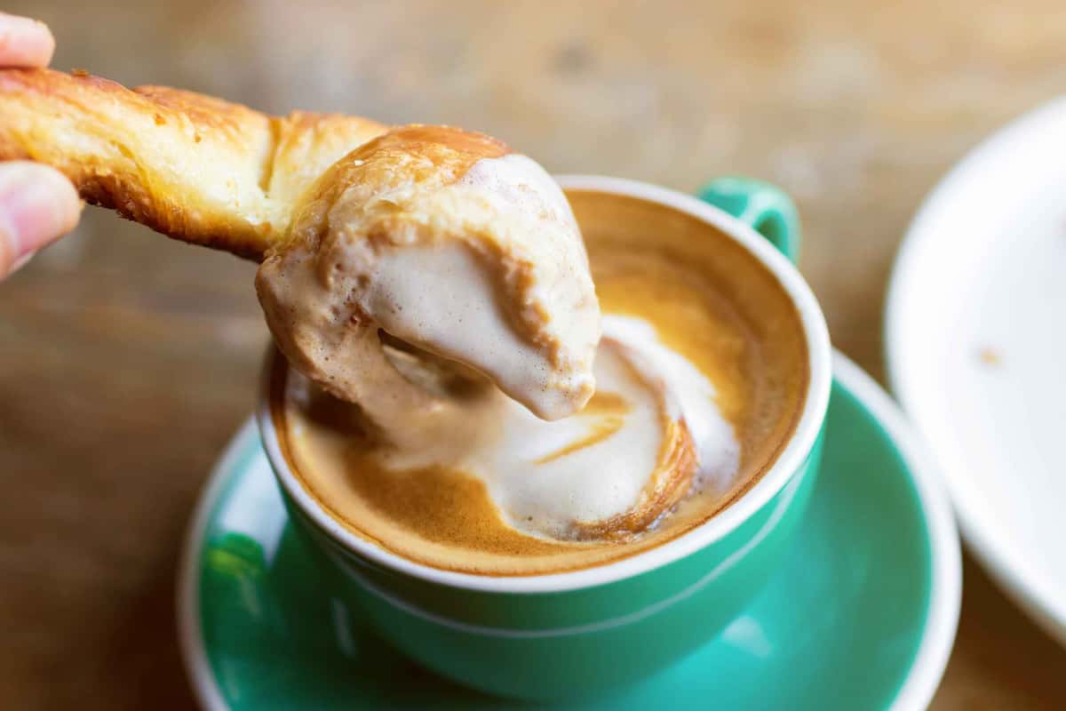 pastry dipped in coffee