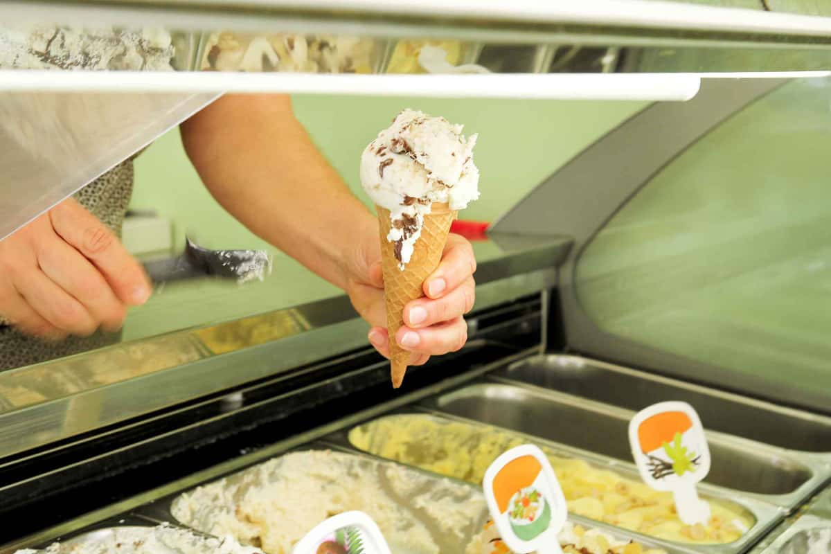 ice cream being served