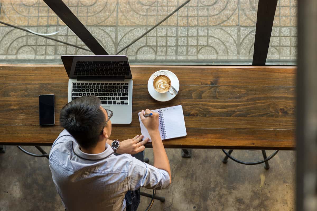 person working with coffee