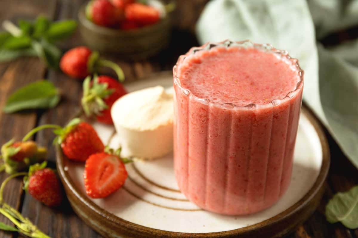 strawberry protein shake