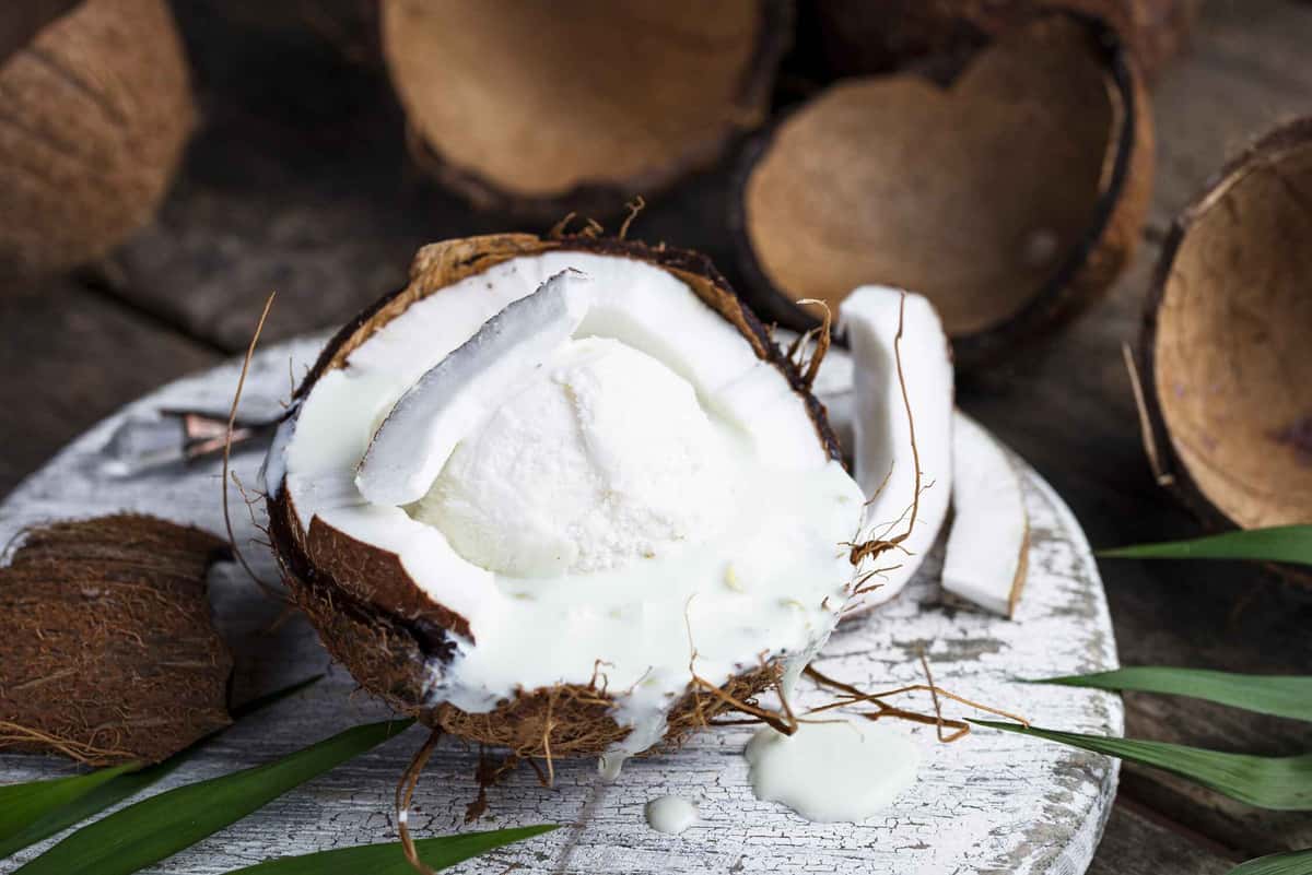 coconut with ice cream
