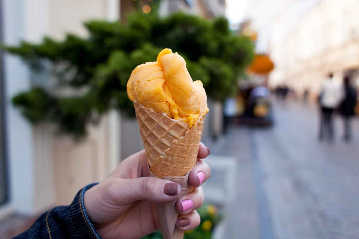 holding an ice cream