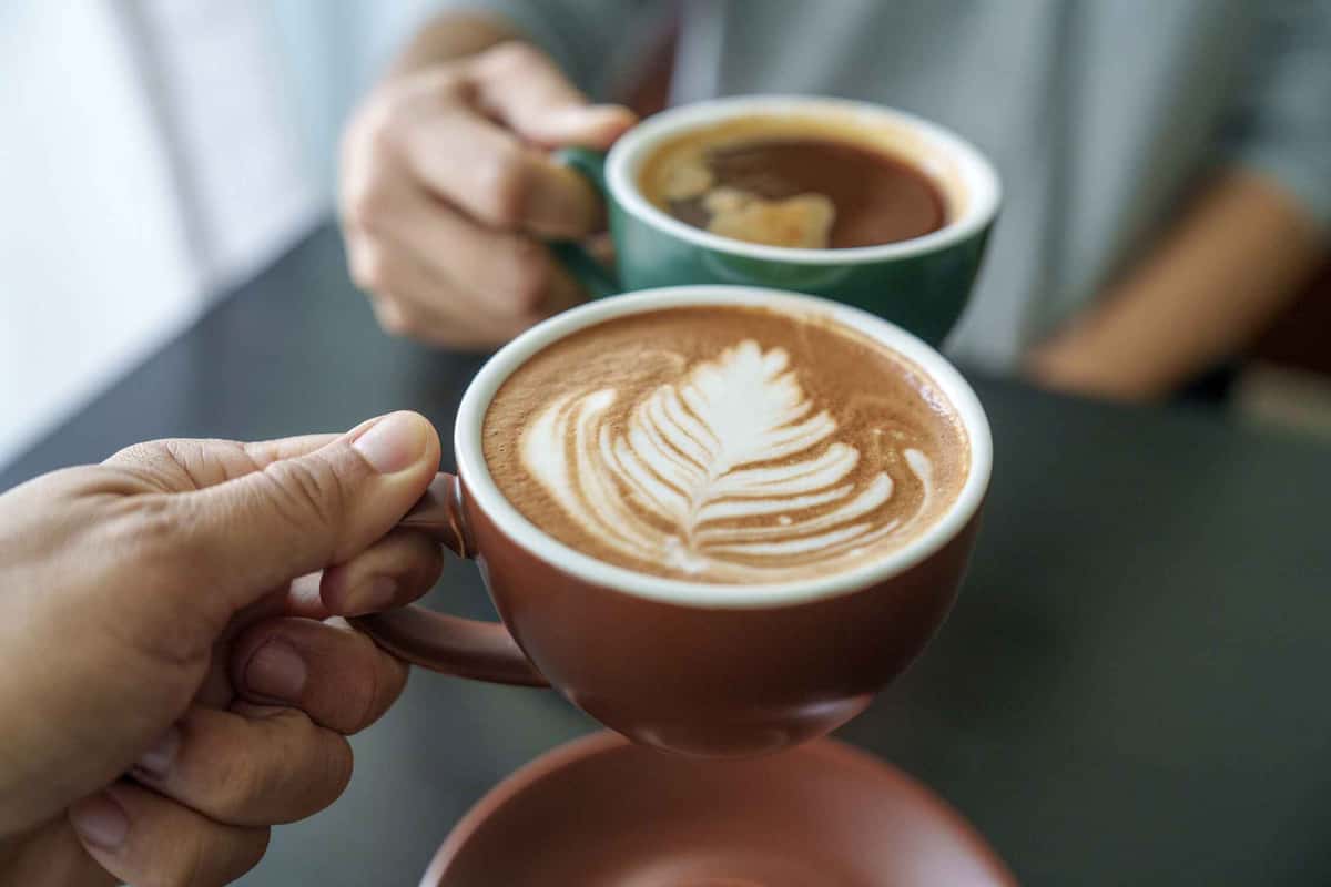 two cups of cappuccino