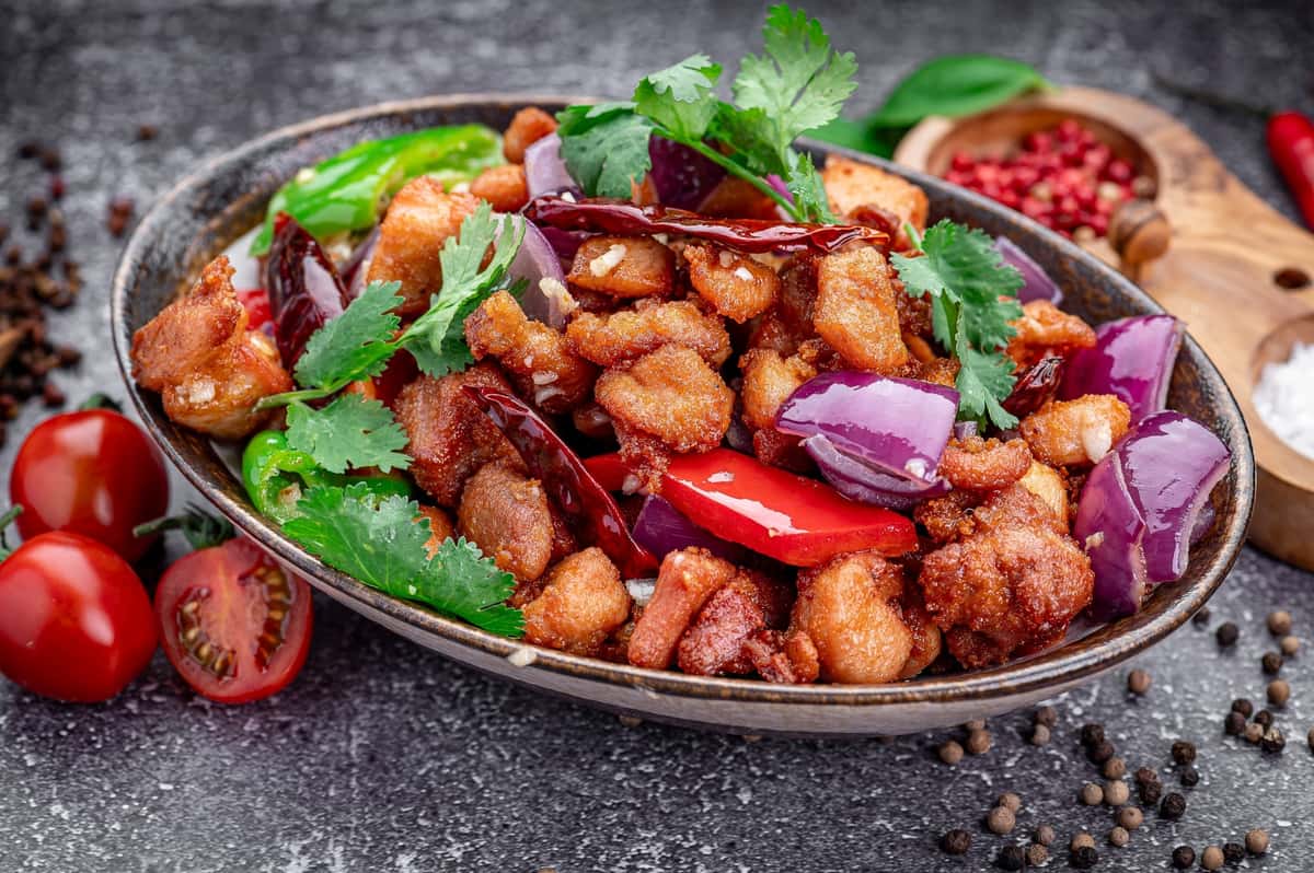 Central Asian stir-fried meat and potatoes at Laghman Express