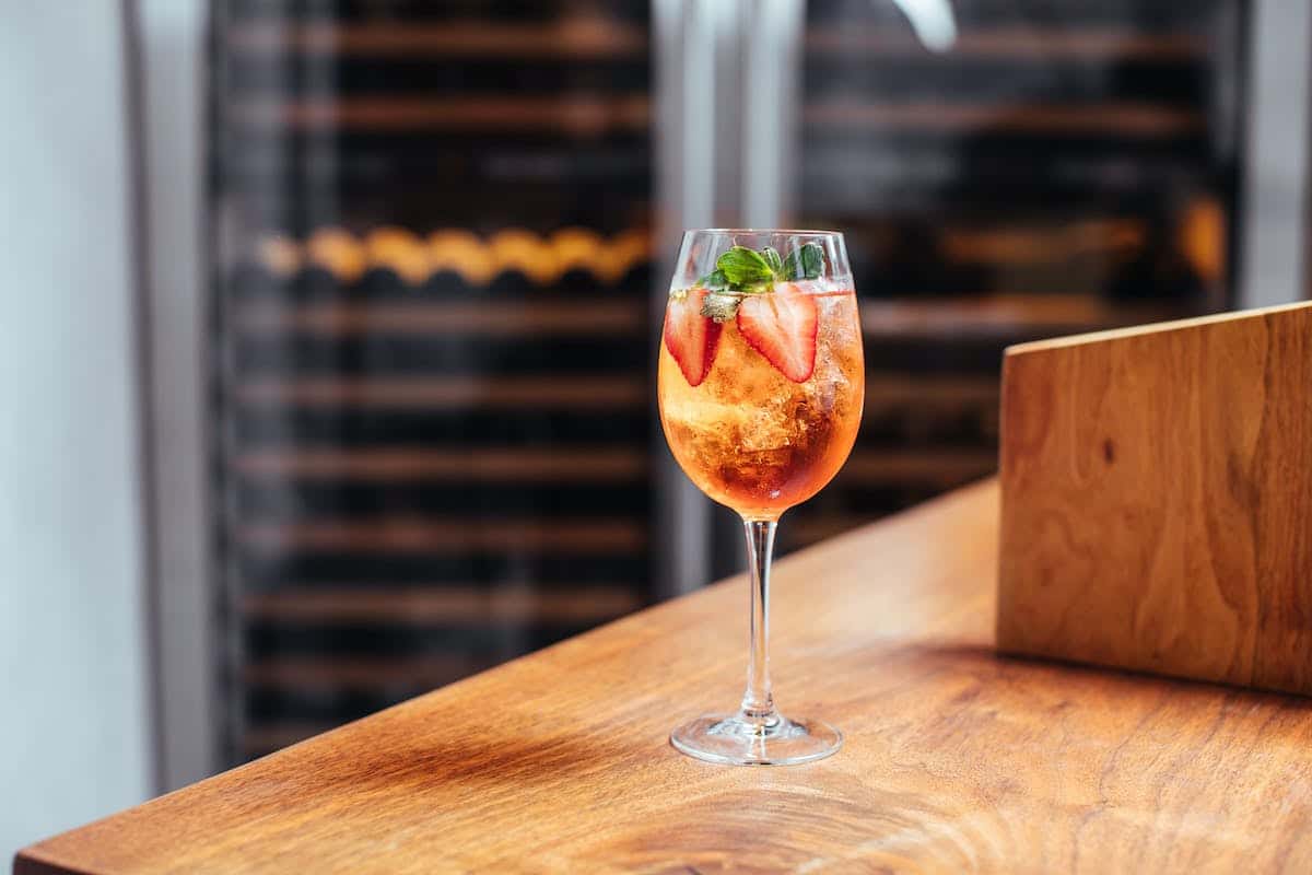 cocktail with strawberries