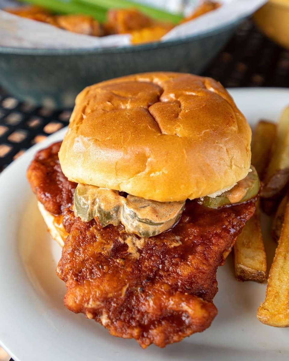 Nashville Hot Chicken Sandwich - Food - Winking Lizard Tavern