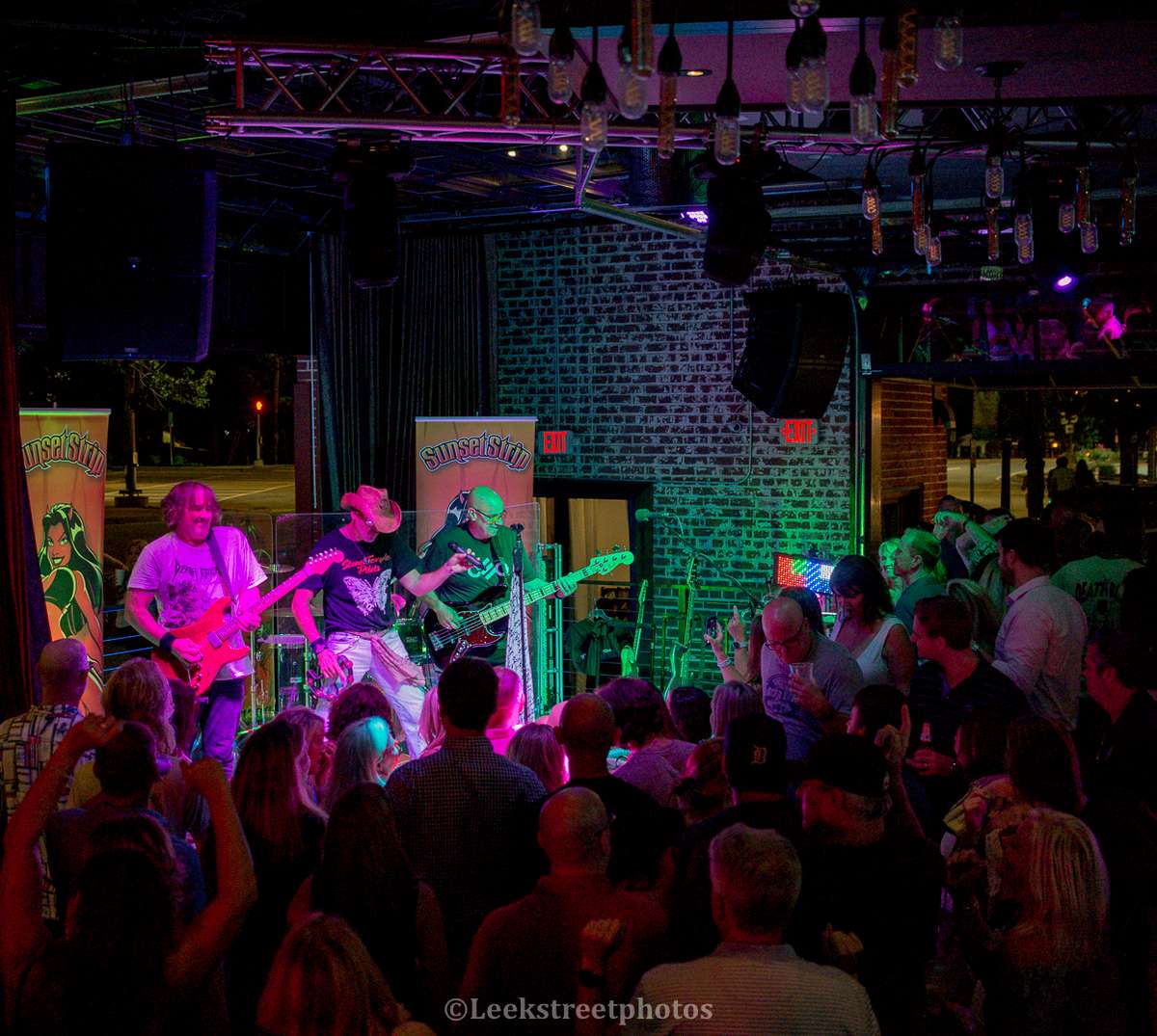 Sunset Strip 80's Band Performing on Rock N Taco Stage in front of large crowd