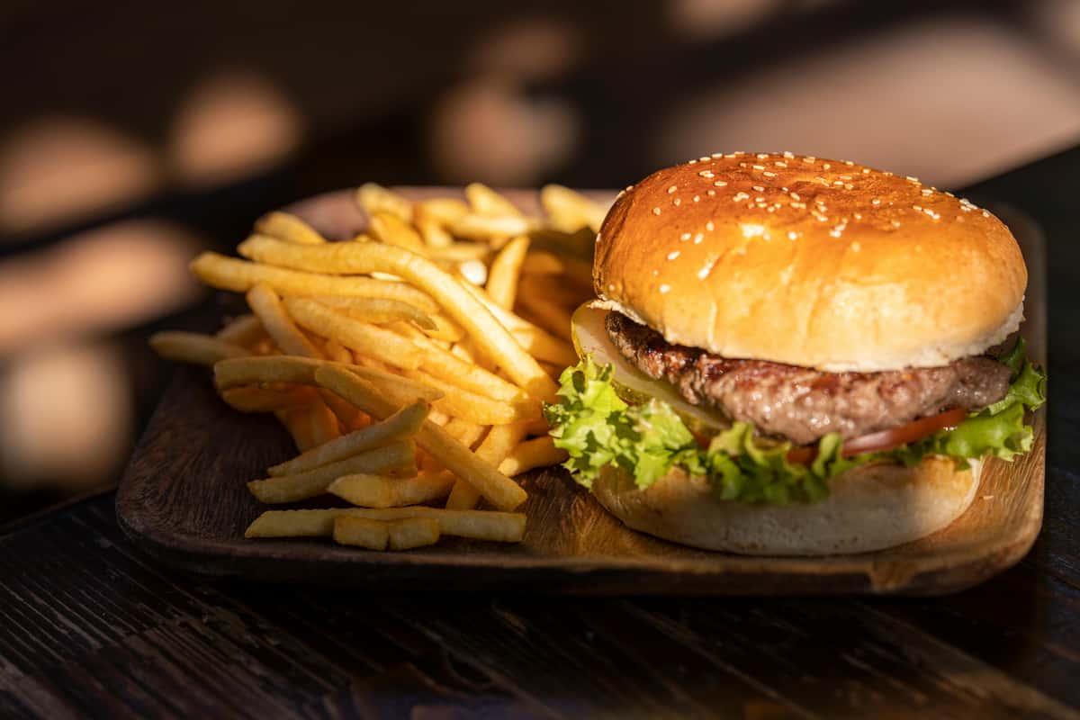 burger and fries