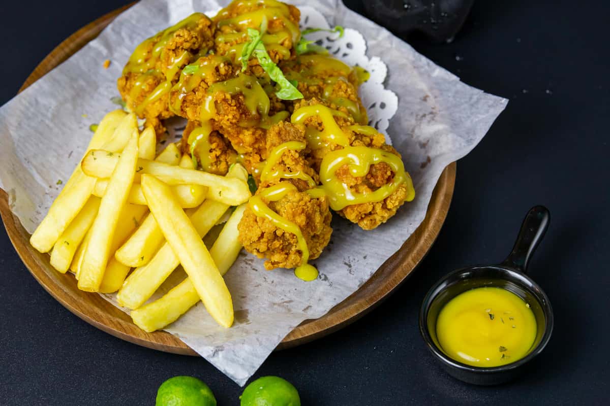 Fried chicken and fries