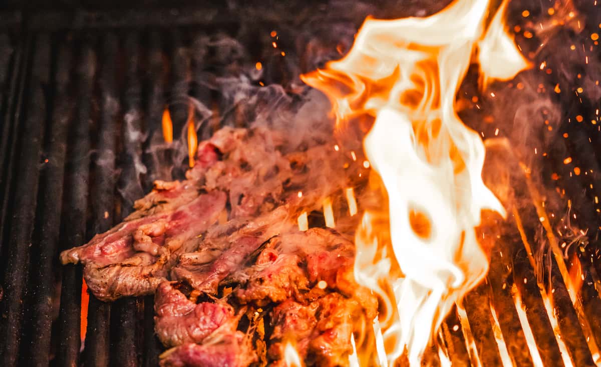 Steak in the fire