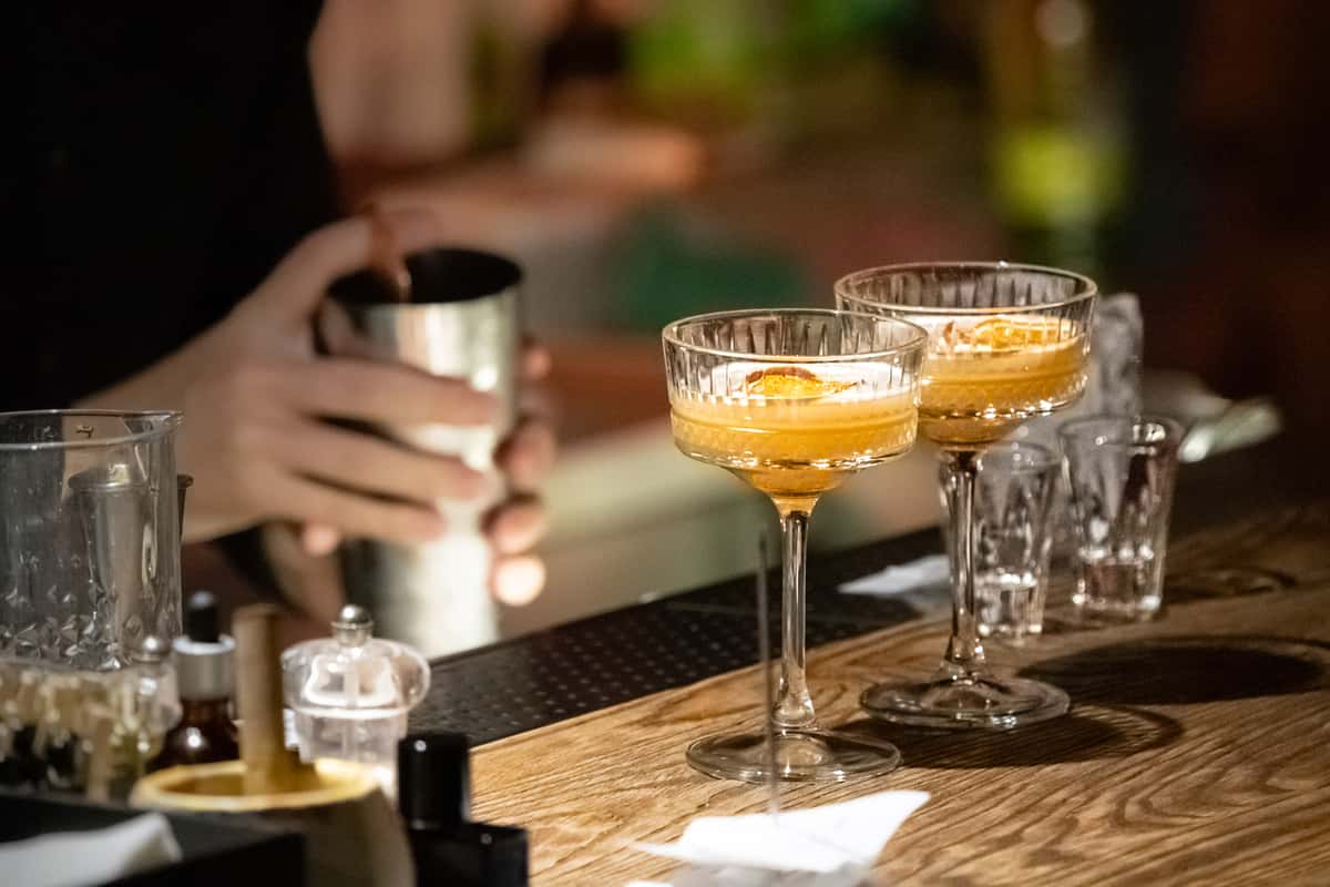 Two cocktails glasses