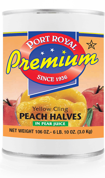 canned Yellow Cling Peach Halves in pear juice