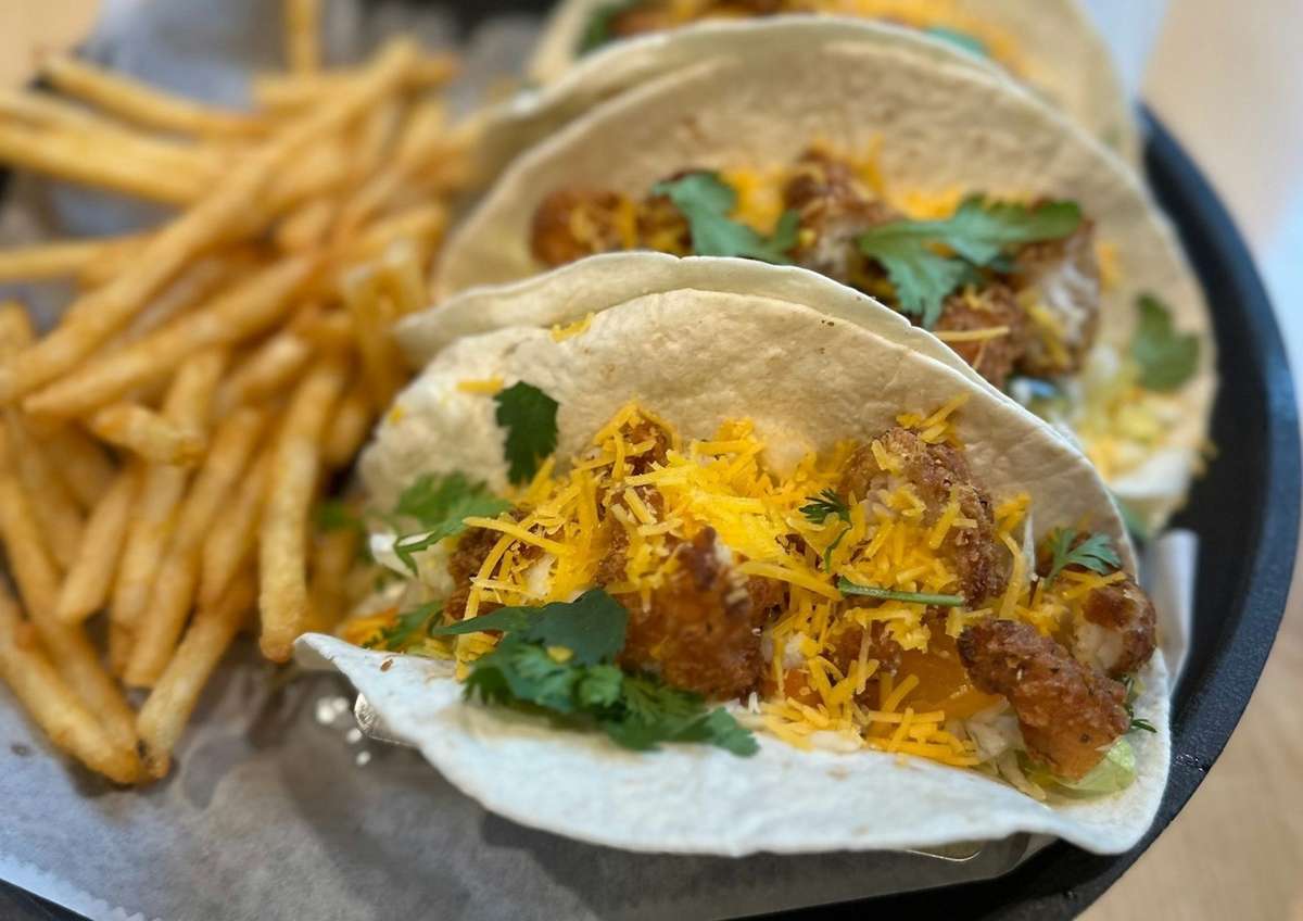 Taco and fries