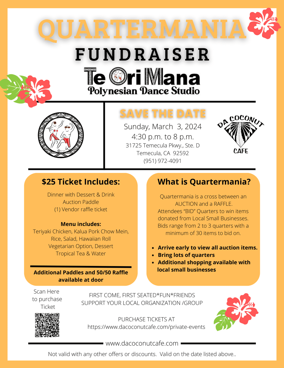 Events Da Coconut Cafe Hawaiian Restaurant in Temecula, CA