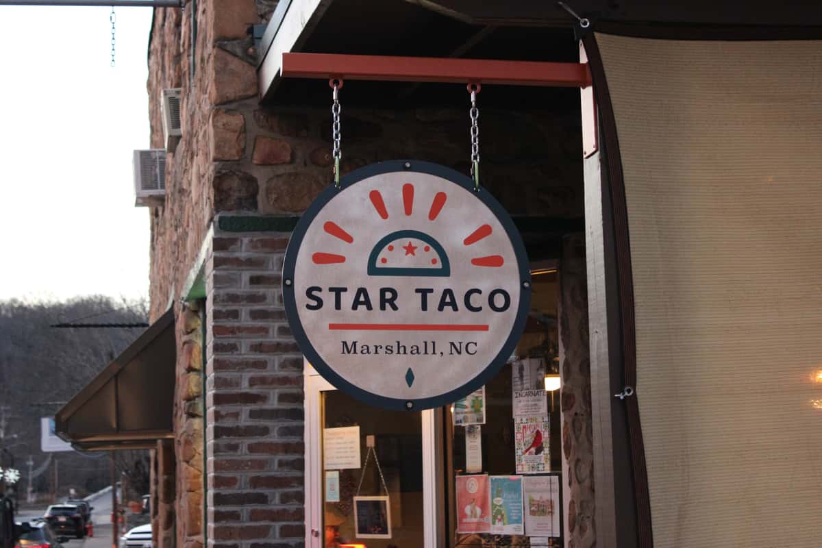 front door with "star Taco" sign