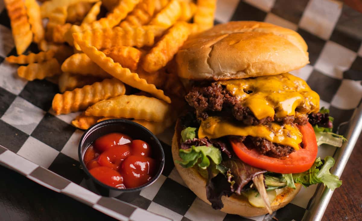 Burger and fries